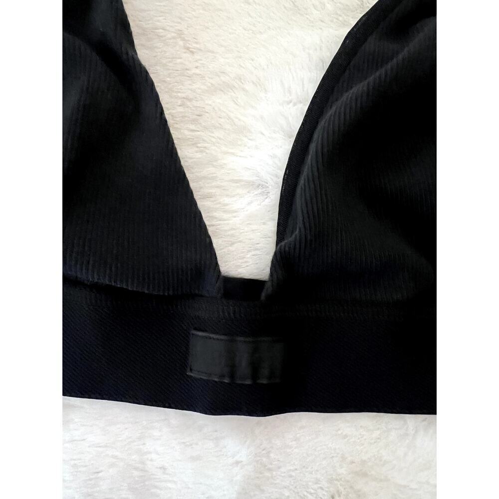 SKIMS Cotton Rib Triangle Bralette 3X Onyx Black Comfy Chic - Picture 3 of 6